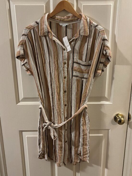 American Eagle Outfitters Dresses & Skirts - American Eagle Short Sleeve Striped Button Front Shirt Dress ~ NWT ~ Small